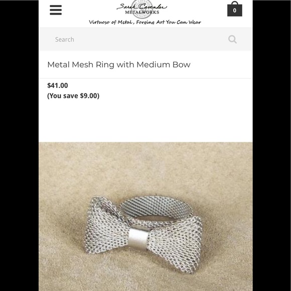 Artisan Sarah Cavender Gold Mesh Bow Ring - Picture 3 of 3